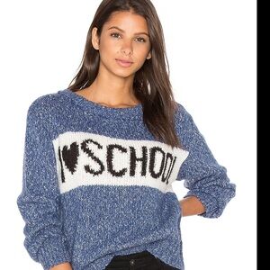 Wildfox Blue and White 'I Heart School' Sweater